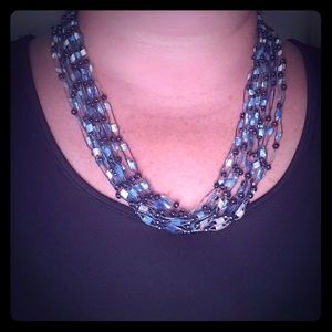 💘3 for $10💘 Blue and Black Hand beaded necklace